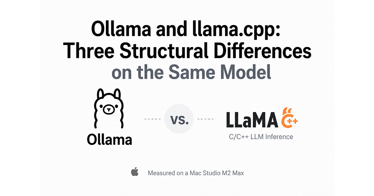 Ollama and llama.cpp: Three Structural Differences on the Same Model